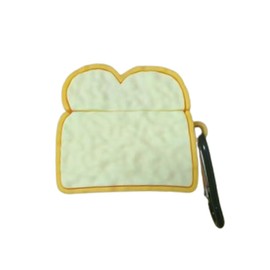 GCVXRUD - Funda protectora para AirPods 4, compatible con AirPods de 4ª generación (2024) funda protectora de silicona suave, bonita y divertida funda para tostadas con llavero, adecuada para niños y