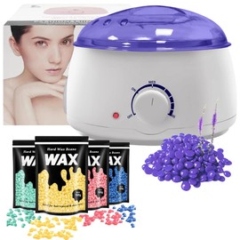 MAIAM Calentador de Cera Eléctrico Profesional Pro-Wax100 con 400g de Cera Española para Depilación, Ideal para Todo el Cuerpo, Piel Sensible y Uso Doméstico, Incluye Espátulas y Control de Temperaturas (2)