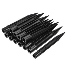 MECCANIXITY Solar Light Spikes, 0.39 x 0.67 x 5.91 Inch Ground Stakes for Garden Pathway Landscape Lamps, ABS Plastic Black, Pack of 12