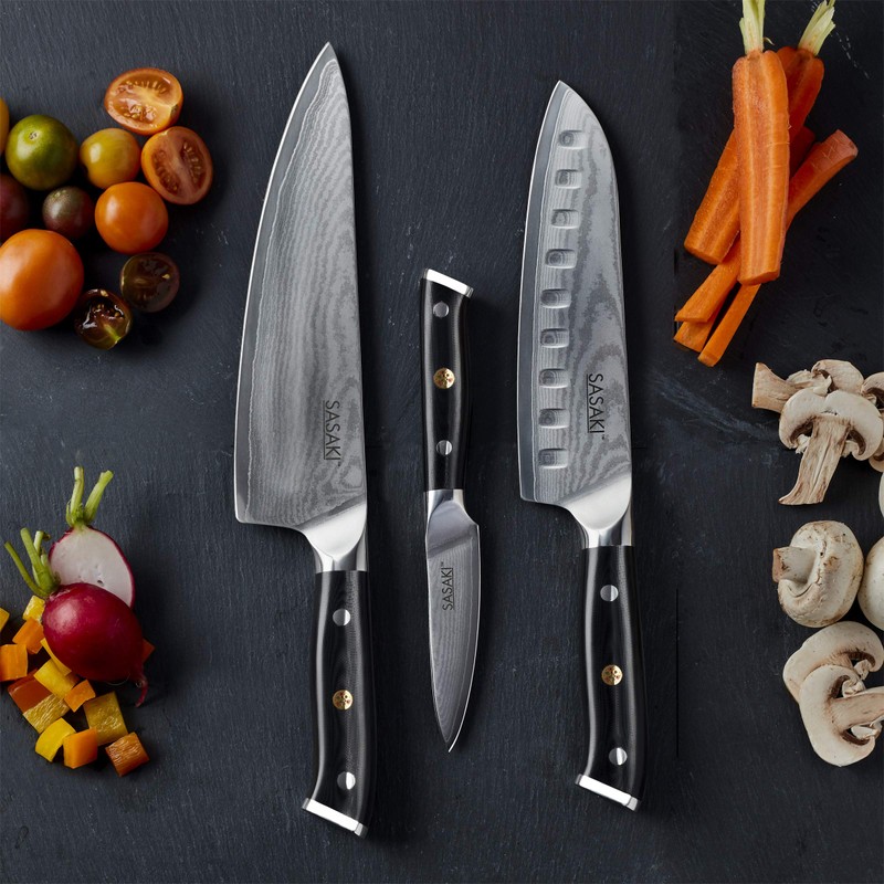 Sasaki 5228194 Masuta Japanese AUS-10 Stainless Steel Santoku Knife with