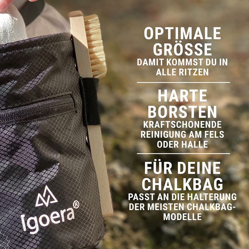 IGOERA Premium Boulder Brush, Climbing Brush, Made of Cherry Wood