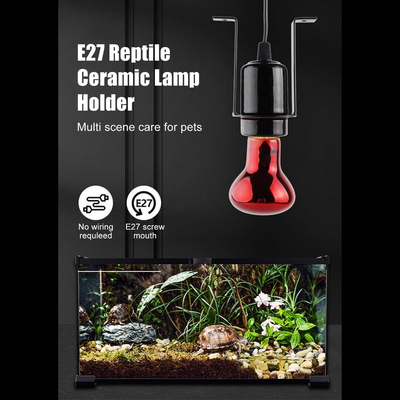 Reptile Ceramic Heat Lamp Holder Load 300W E27 Base Bulb