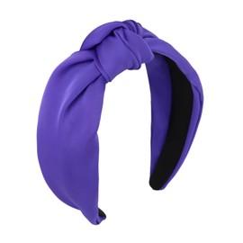 CURASA Knotted Headbands For Women Girls Deep Purple Headband Non Slip Wide Top Knot Head band Cute Fashion Hairband Preppy Fabric Hair Accessories For Thick Thin Curly Hair