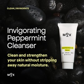 Mox Skincare Hydrating Mint Face Cleanser Travel Size (0.75oz) | Exfoliating Daily Face Wash | Unclog Pores with Salicylic Acid