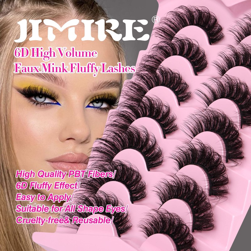 JIMIRE D Curl Faux Mink Lashes Fluffy Cat Eye 20MM