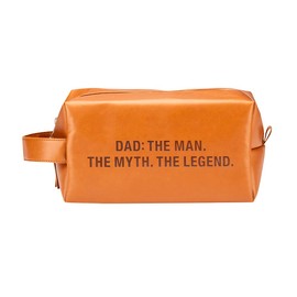 About Face Designs Hilarious Say What Collection-Zippered Vegan Leather Dopp Bag Travel Accessory-Toiletry Kit, 10 x 5, Brown