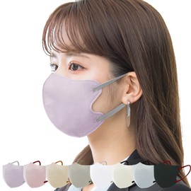 LilyNa Mask, Large Capacity, 52 Masks (13 Sheets x 4 Packs) [Tested by Kaken Test] 3D Mask, Small Face Mask, Bicolor Mask, Round Face, Length Non-woven Fabric, Anti-Drying, Three-Dimensional, Bicolor