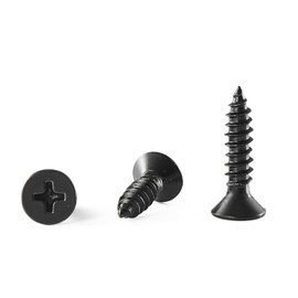 GOHODOMINO #14×5/8″ Wood Screw 100Pcs, Stainless Steel 304 (18-8) Screws Flat Head Phillips Fast Self Tapping Drywall Screws Black Oxide