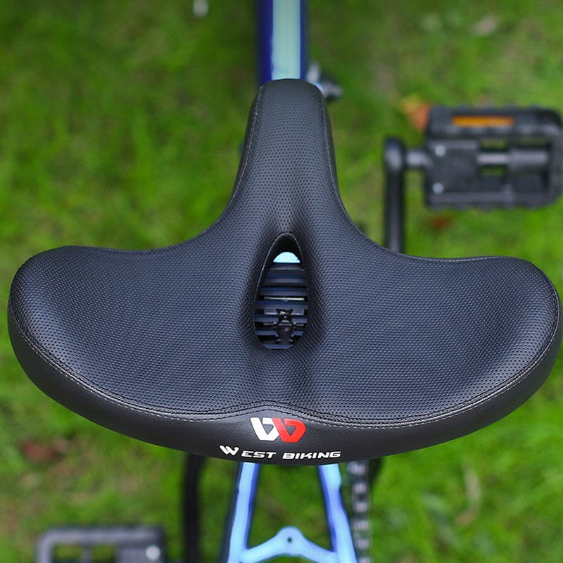 WEST BIKING Bike Seat Wide Comfortable Cycle Saddle Shock Absorption
