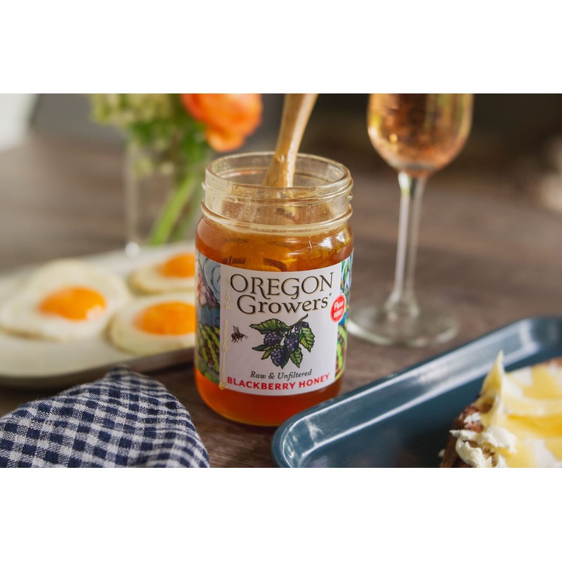 Oregon Growers Raw & Unfiltered Blackberry Honey - Organic Honey,