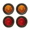 2 Amber 2 Red LED 2" Round Clearance/side Marker Light Kits with Light, Grommet and Wire Pigtail Truck Trailer Rv Pack of 4