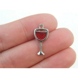 Unbranded MIXED SET - 8 New WINE Charms Tibetan Silver Zinc Alloy TWO EACH Free Shipping!