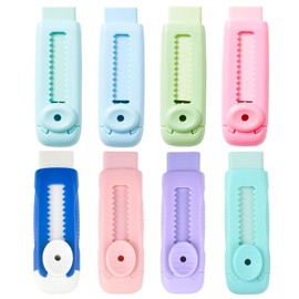 Pack of 8 Push and Pull Erasers, Creative Kids Erasers, Cat Claw Erasers, Funny Retractable Erasers, Office and School Supplies