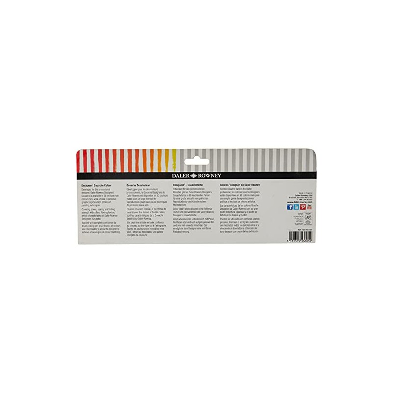 Daler Rowney Designers Gouache Introduction Paint Set, 12 Assorted Colours