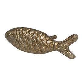 Cute Fish Fisherman Door Drawer Knob Cabinet Handle - Dark Gold Aluminium