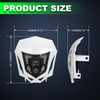 LENJIEMT Dirt Bike LED Headlight with White Bezel, 2000LM Front