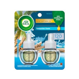 Air Wick Aromatizante de Ambiente Continuo, Turquoise Oasis, 2 Repuestos de 20 ml c/u