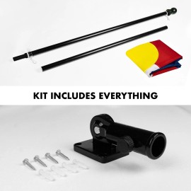 UD_G128 Combo Pack: 5 Ft Tangle Free Aluminum Spinning Flagpole (Black) & Colorado CO State Flag 2.5x4 Ft, ToughWeave Series Emb