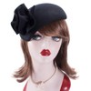 Lawliet Womens Teardrop Wool Felt Fascinator Tam Beret Casque Cocktail