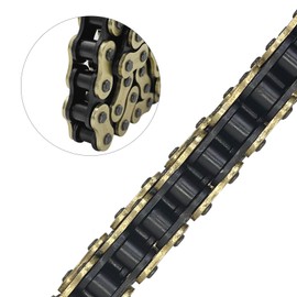 428 Motorcycle Chain and Chain Breaker,428 Roller Chain 140 Links Heavy Duty Drive Chain for 50cc 70cc 90cc 110cc 125cc Dirt Pit Bike ATV Quad Go Kart Scooter Mini Bike (Golden)