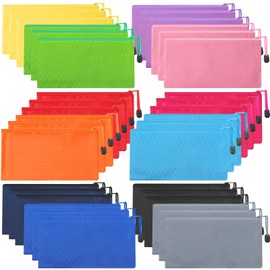 YACAISI 36Pcs Pencil Pouch Bulk,Waterproof Zipper Pencil Bags,Zipper Pencil Pouches,Multicolor Pencil Case Bulk for Office Supplies Cosmetics Travel Accessories Stationery 12 Colors