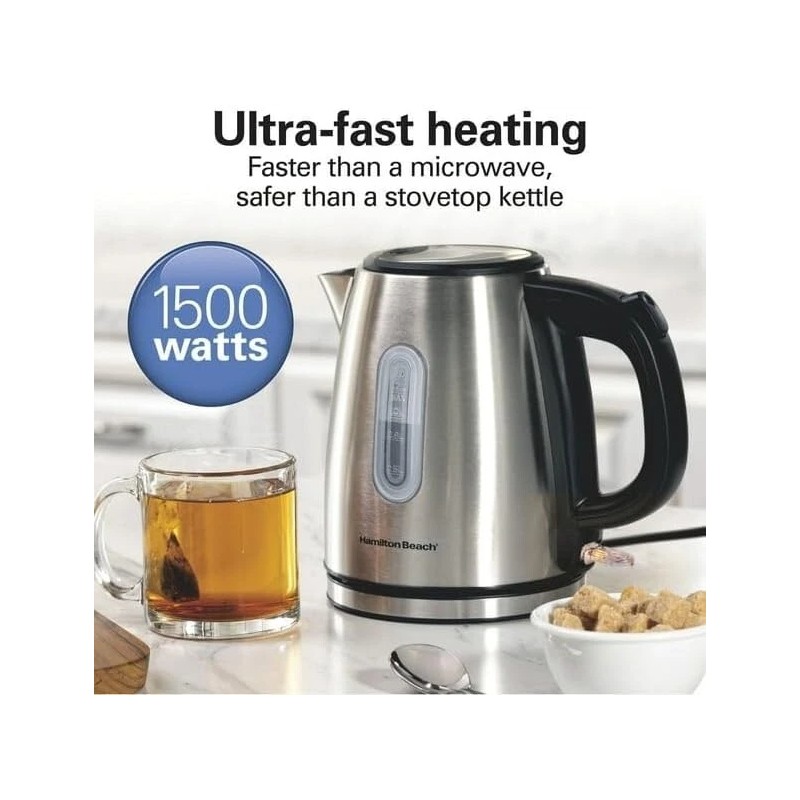 Hamilton Beach Kettle, 1.2 L, 5 Cup Capacity, Ultra-Fast Heating,