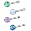 Forbidden Body Jewelry 4-Pack: 20g 6mm Surgical Steel Synthetic Opal