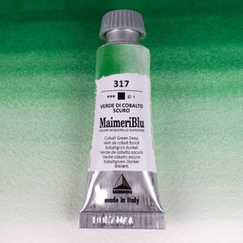 MaimeriBlu 12ml Single-Pigment Watercolor Paint - Cobalt Green Deep PR50 Professional Watercolor Paint - Lightfast and Transparent Watercolor Paint Tube for Artists