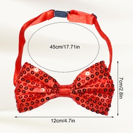 EUPSIIU Pack of 4 Glitter Bow Tie Sparkling Sequins Bow Tie, Adjustable Strap Buckle Shiny Glitter Pre-Tied Bow Tie for Men Stag Night Accessory Disco Party Carnival, 4 pieces.