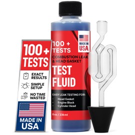 Combustion Leak + Head Gasket Test Kit - Over 100 Tests - Includes 8oz Leak-Detection Fluid, Tester + Nozzle - Made in USA - Detect Leaks Quickly For Most Engine Systems - Fuel, Boost, Coolant & More