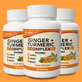 Arymar Ginger Turmeric Supplement – 60 Capsules – Herbal Dietary (3-Pack)