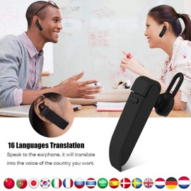 cigemay Smart Bluetooth Translator Earplugs,Smart Multi-Language Translator Business in-Ear Headphones,Portable Mini Translator Supports UP to 16 Languages