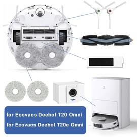 SpeHiate SpeHiate Zubeh?r f1r ECOVACS DEEBOT T20 Omni/ T20e Omni Saugroboter, Ersatzteile Set mit 1 Hauptb1rste, 4 Staubbeutel, 4 Wischpads, 4 HEPA Filters, 4 Seitenb1rsten