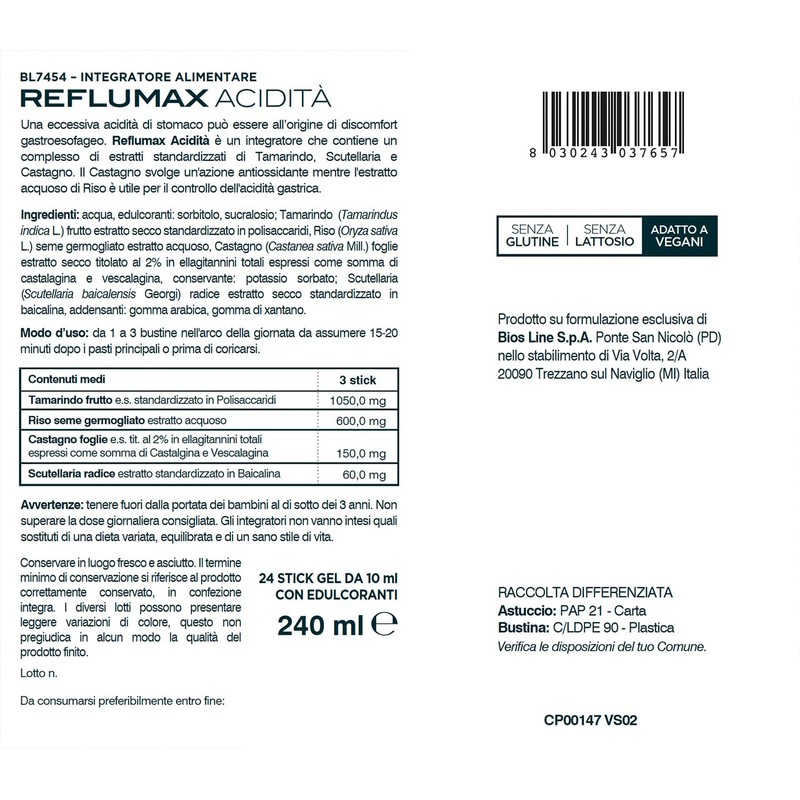 BIOS LINE Principium Reflumax Acidity, Dietary Supplement to Control Gastric
