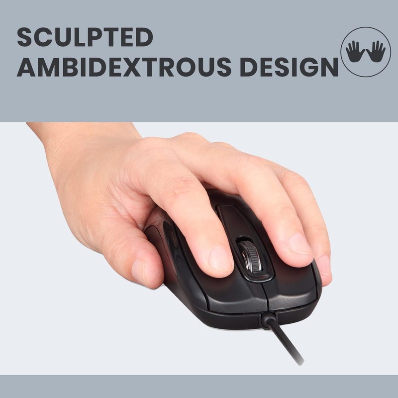 Perix PERIMICE-209U Basic Mouse Wired USB 1000DPI Optical Sensor 3-Button