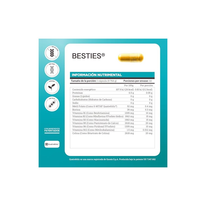 Matter Besties, Complejo B Avanzado con Folato Activo Quatrefolic, Vitamina