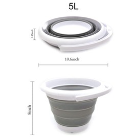SAMMART 5L Collapsible Plastic Bucket - Foldable Round Tub - Portable Fishing Water Pail - Space Saving Outdoor Waterpot