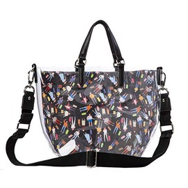 Sydney Love New Traveler Clear PVC Stadium Jelly Tote & Zip Pouch, Black