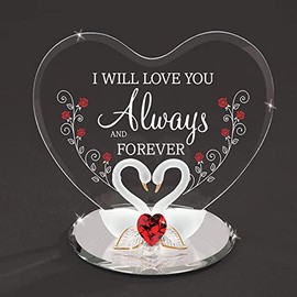 Glass Baron Swans 'Always and Forever' Figurine Accented with Genuine Crystals