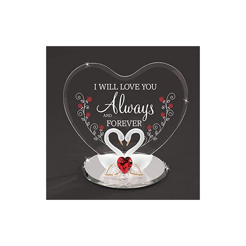 Glass Baron Swans 'Always and Forever' Figurine Accented with Genuine
