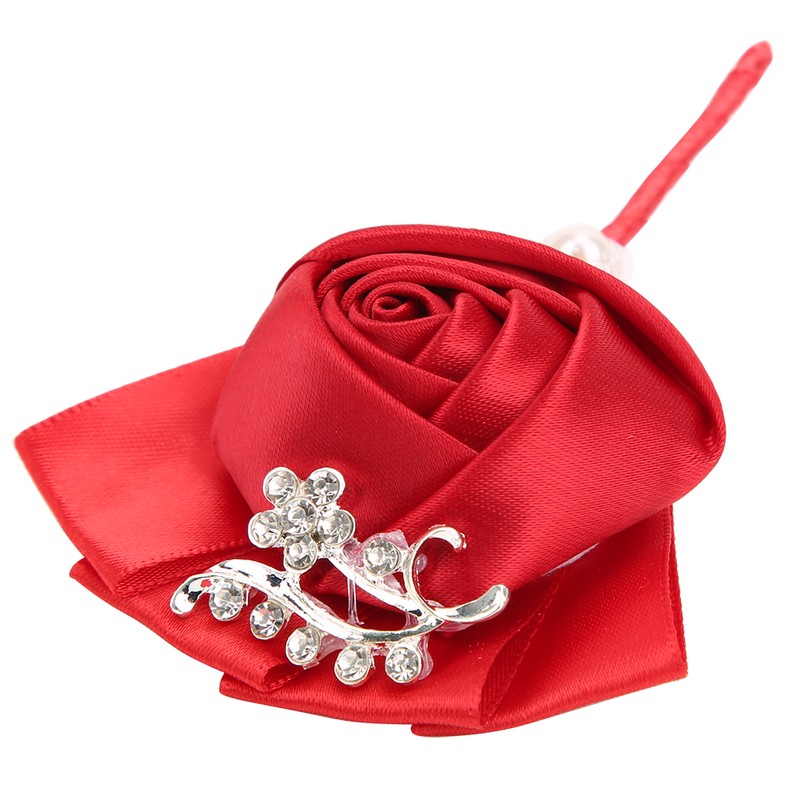 4Pcs Exquisite Ribbon Wedding Corsage Brooch Bridesmaid Artificial Chest Flower