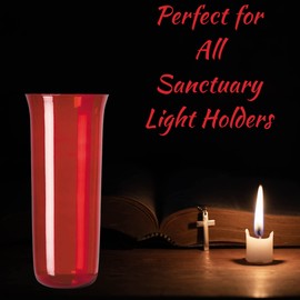 Needzo Red Glass Replacement Globe for Sanctuary Light Holder, Hand Crafted Candle Holders and Accessories, Catholic Church Supplies and Essentials, 10 Inches