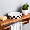 Ceramic Checkered Soap Dish,Black&White Soap Dish for Bathroom Sink, Bar