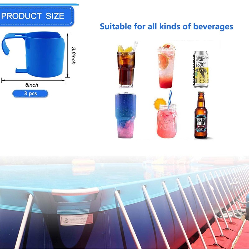 WISIRENT Pool Drink Holder, 3 Pieces, Pool Accessories, Pool Cup