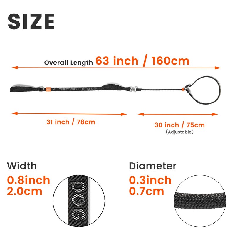 Slip Lead Dog Leash with Double Handles | Reflective Dog