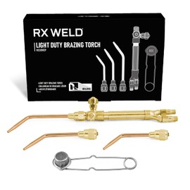 RX WELD Ligth Duty Welding/Brazing Torch Kit, Handle Compatible with V-Series "J" +3 Welding Tips