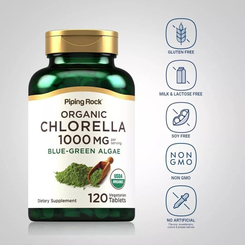 Chlorella Capsules Cápsulas de Clorella Combate los radicales Libres El