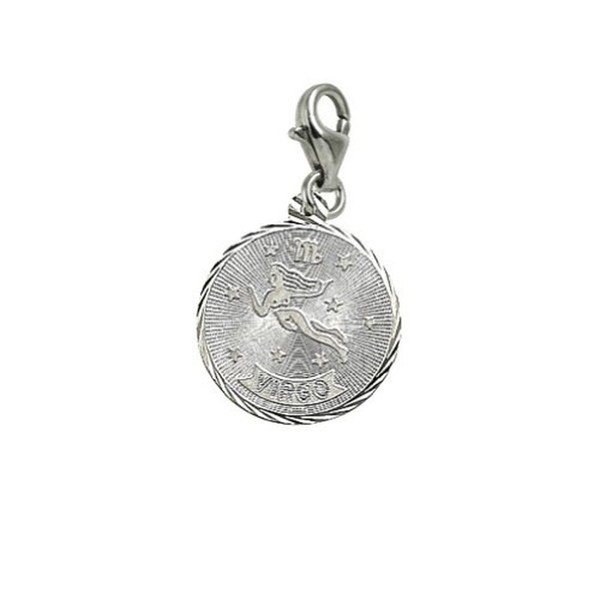 Sterling Silver Virgo Charm with Lobster Claw Clasp, Charms for