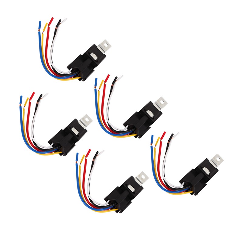 5PCS 12V 40A Automotive Relay with Wire Harness 5 Pin