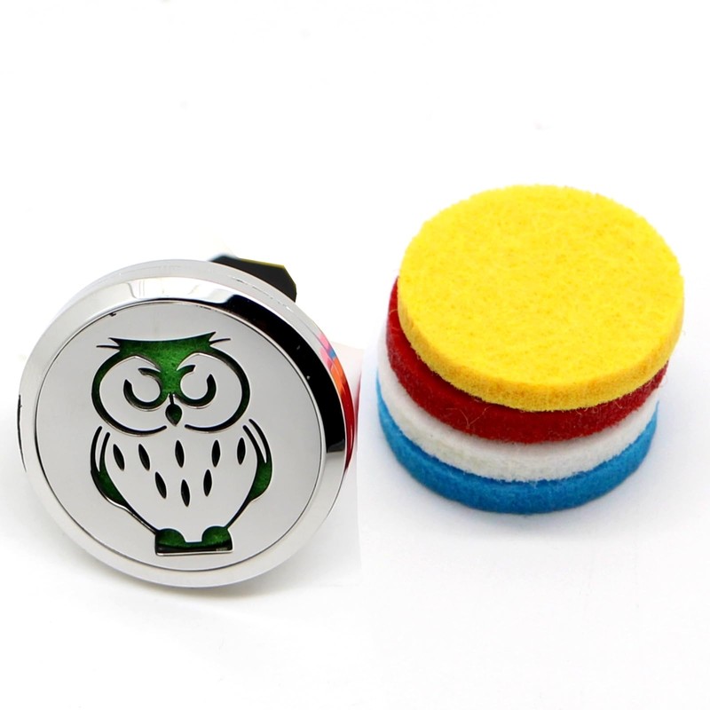Clip'Arôme, Eule Diffusor für ätherische Öle für Auto, aus Edelstahl,